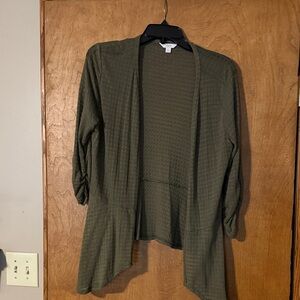 Candie's Olive Green Open Front Cardigan
